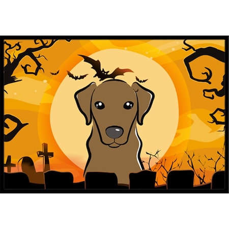 Carolines Treasures Halloween Chocolate Labrador Indoor and Outdoor Mat- 18 x 27 in. BB1792MAT